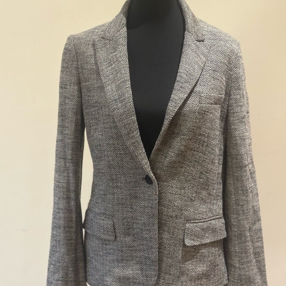 Theory Classic Gray Herringbone Blazer